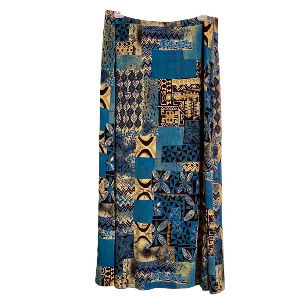 Coldwater Creek Faux Wrap Geometric Print Skirt with front slit 2X